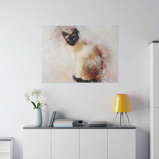 "Siamese Cat " Matte Canvas Stretched 0.75