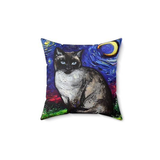 "Siamese Cat" Paint Square Pillow