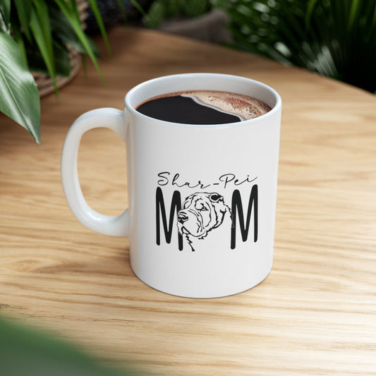 "Shar Pei Mom" Ceramic Mug, 11oz