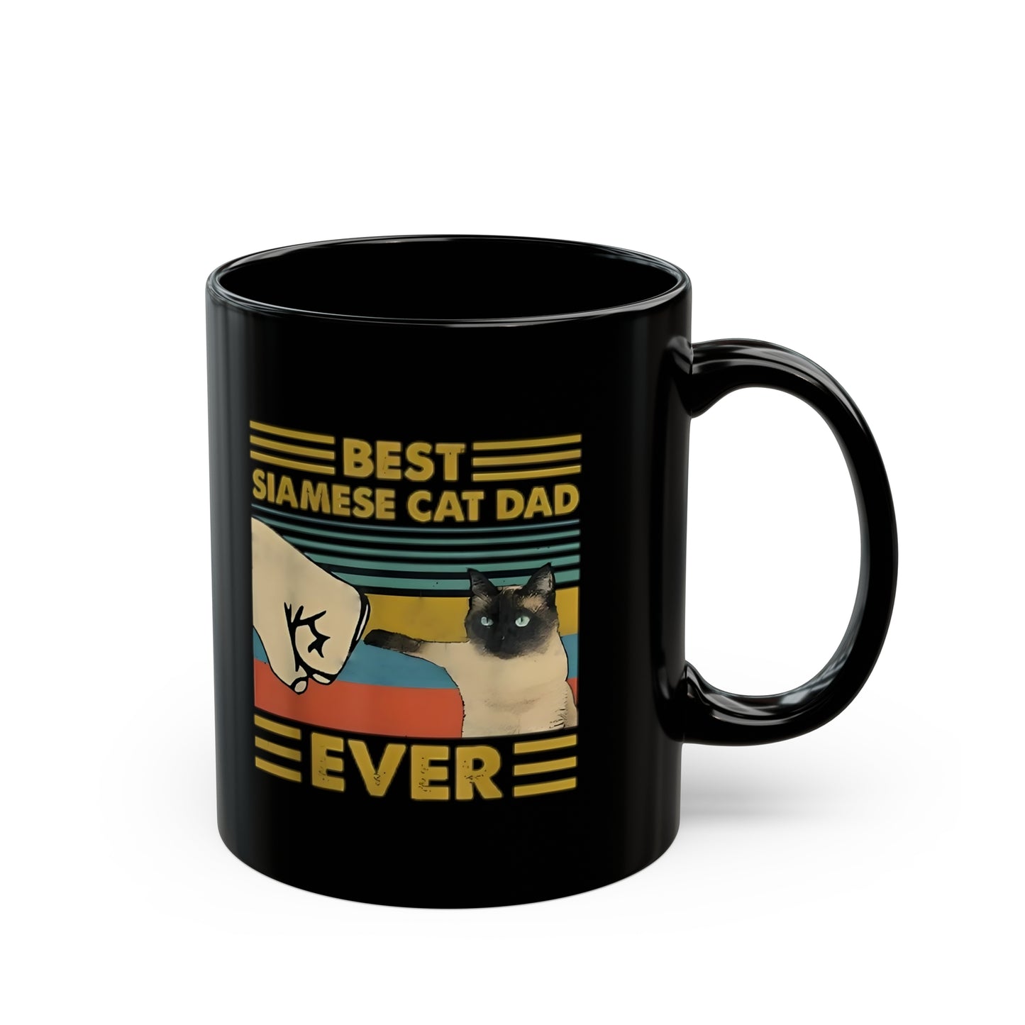 "Best Siamese Dad Ever" Black Mug 11oz