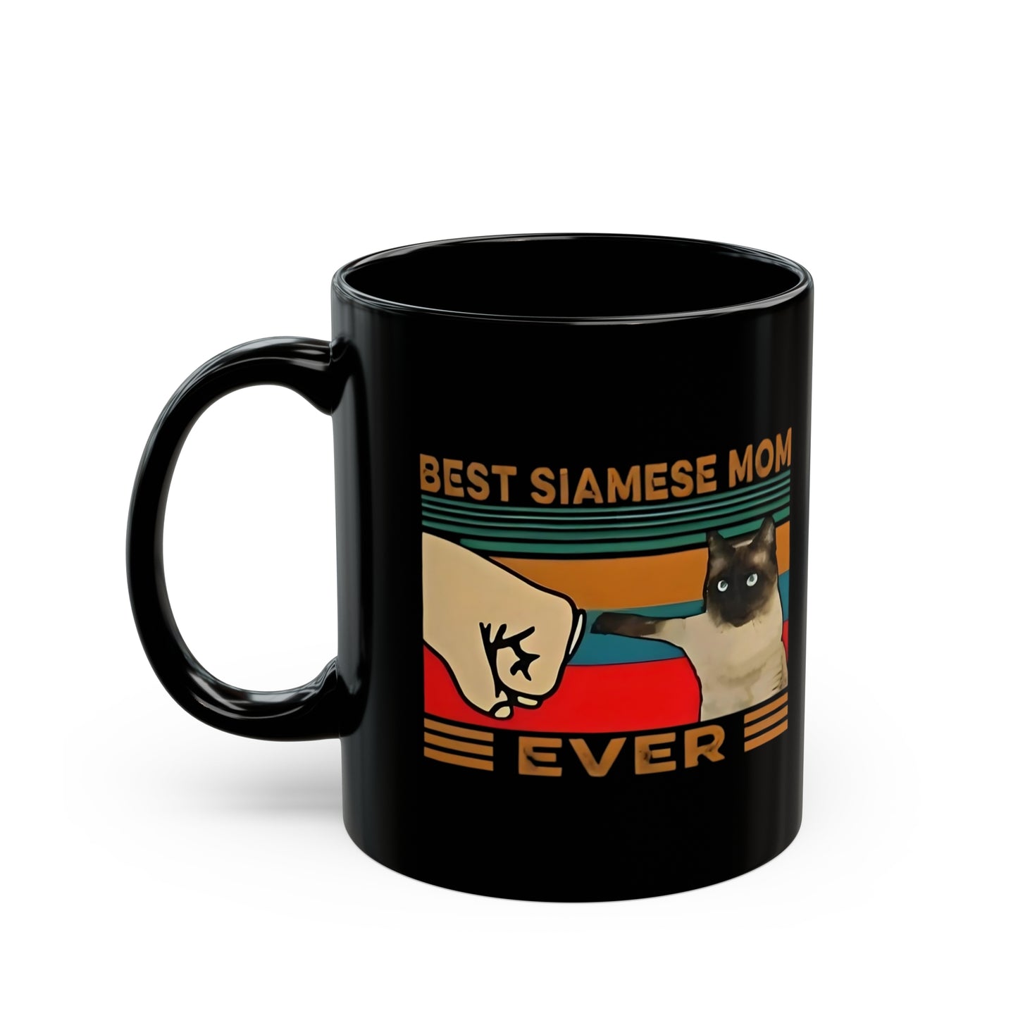 "Best Siamese Mom" Black Mug 11oz
