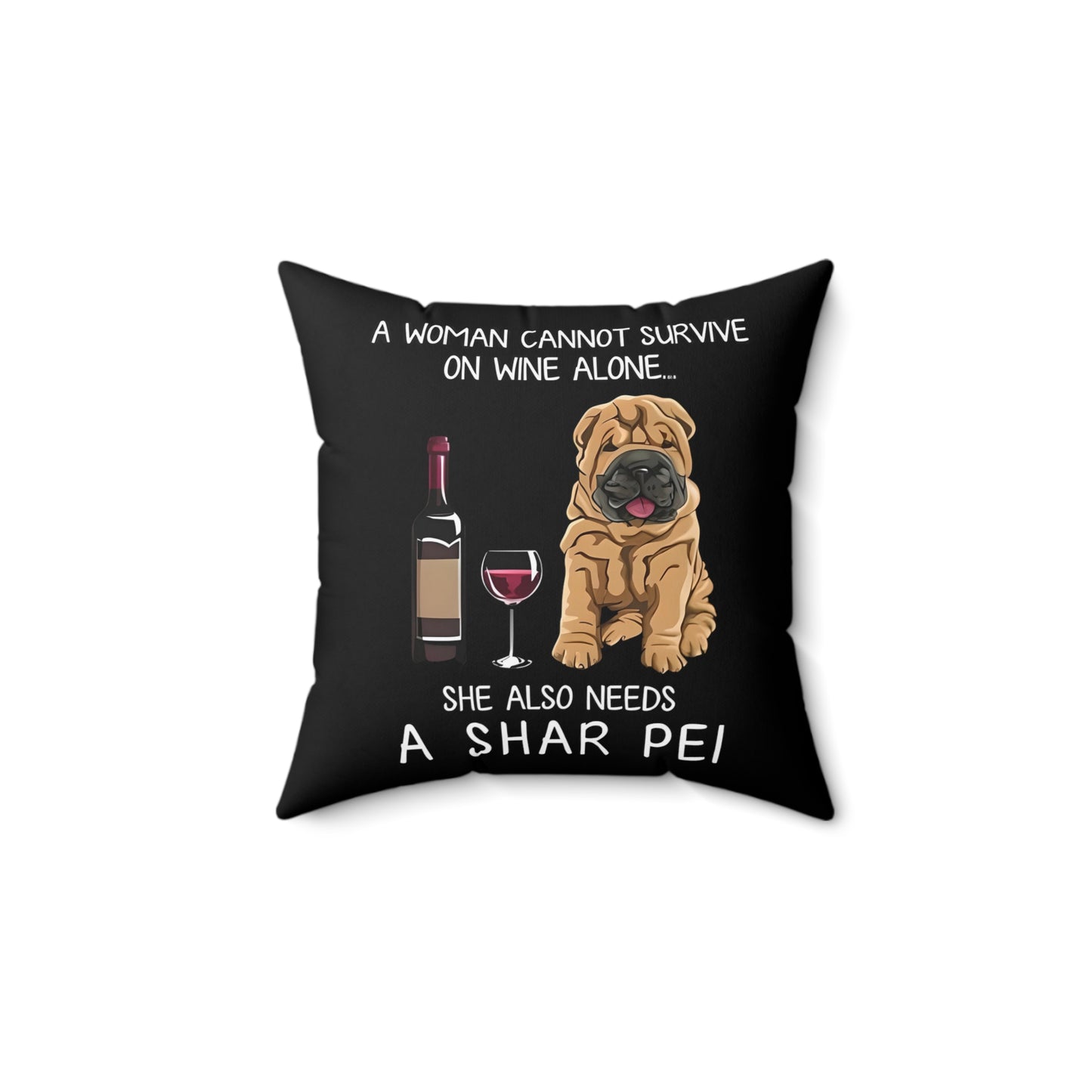 "Shar Pei Dog" Square Pillow
